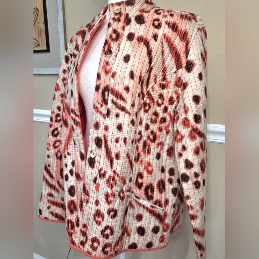 Chico's Vibrant Animal Print Blazer Size 2X REVERSIBLE.NWOT - Picture 12 of 14